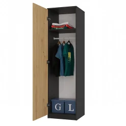 ESME - Armoire simple style scandinave chambre à coucher - 50x50x180 - 1 porte - Dressing
