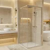 Essential 90x90 cm receveur de douche carré à poser SMC avec surface effet pierre, blanc (CERAES9090W)