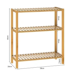 Etagere de Rangement Bambou - Niveaux Reglables en Hauteur - Cuisine Salle de bain Salon