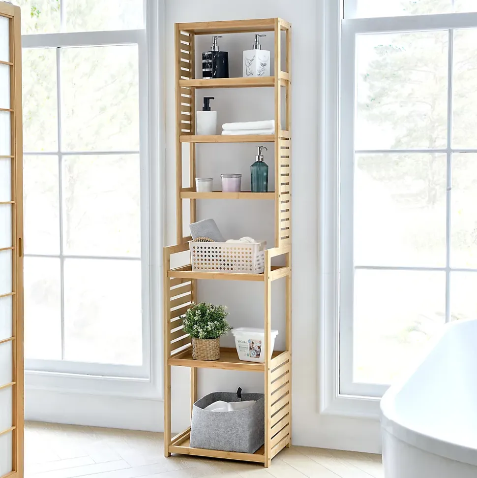 Etagère à 7 niveaux Forssa pour salle de bain cusine salon 165 x 42 x 28 cm en.casa