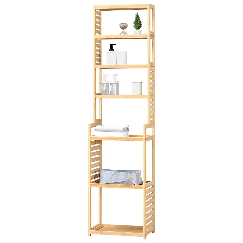 Etagère à 7 niveaux Forssa pour salle de bain cusine salon 165 x 42 x 28 cm en.casa