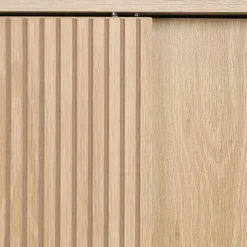 Etagère / Meuble WC Linear avec portes coulissantes. 3 espaces de rangement. naturel. 64 x 20 x 180 cm
