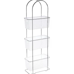 Etagère 3 paniers de rangement amovibles en métal