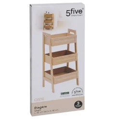 Etagère Cane 3 niveaux H80cm bois clair - Beige- 5five