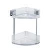 Etagère d'angle en acier inox Quadro 2 niveaux