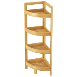 Etagère d'angle Lestijaervi 4 niveaux pour salle de bain ou cuisine 80 x 23 x 23 cm en.casa