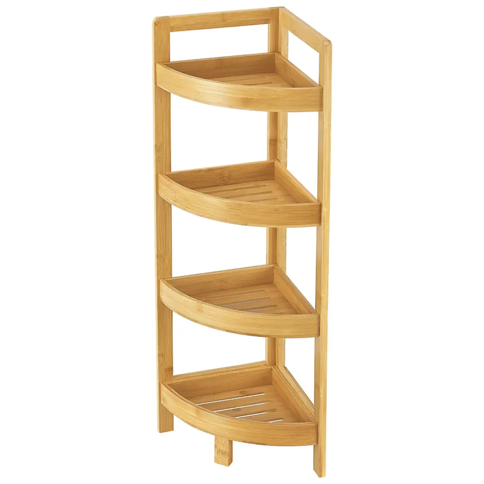 Etagère d'angle Lestijaervi 4 niveaux pour salle de bain ou cuisine 80 x 23 x 23 cm en.casa