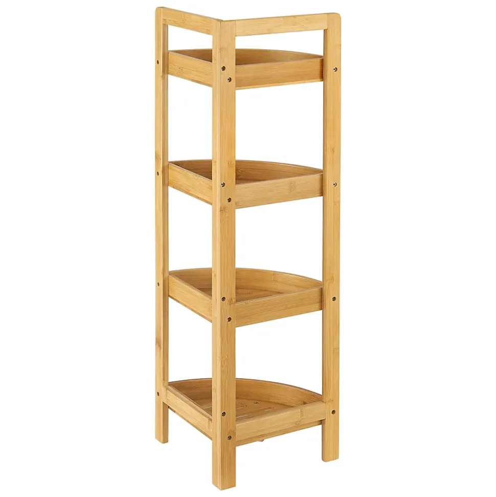 Etagère d'angle Lestijaervi 4 niveaux pour salle de bain ou cuisine 80 x 23 x 23 cm en.casa