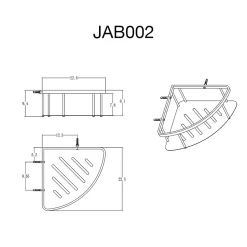 Etagère de douche d'angle chromé Inox S304 SKY BATH