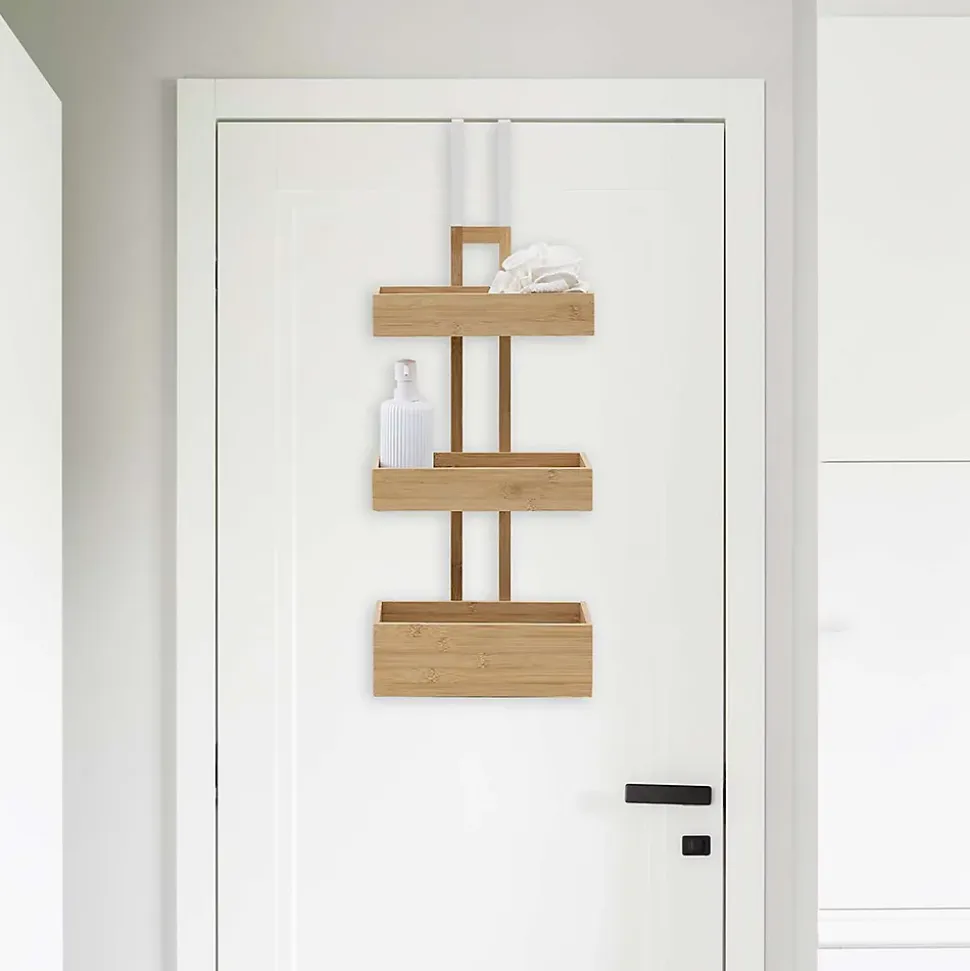 Etagère de porte 3 niveaux en bambou