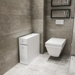 Etagère de rangement WC blanc L19 cm - CALENCIA