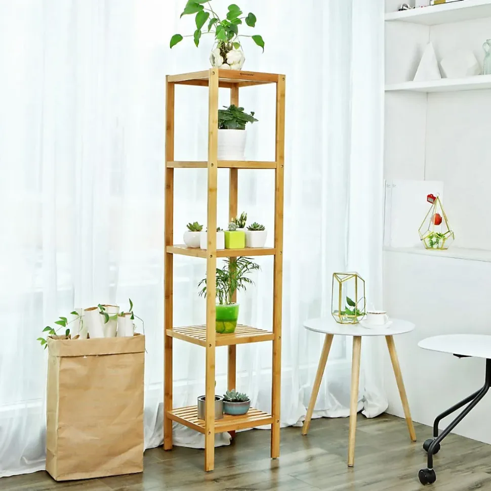 Etagère de salle de bain avec 5 tablettes - H146 cm