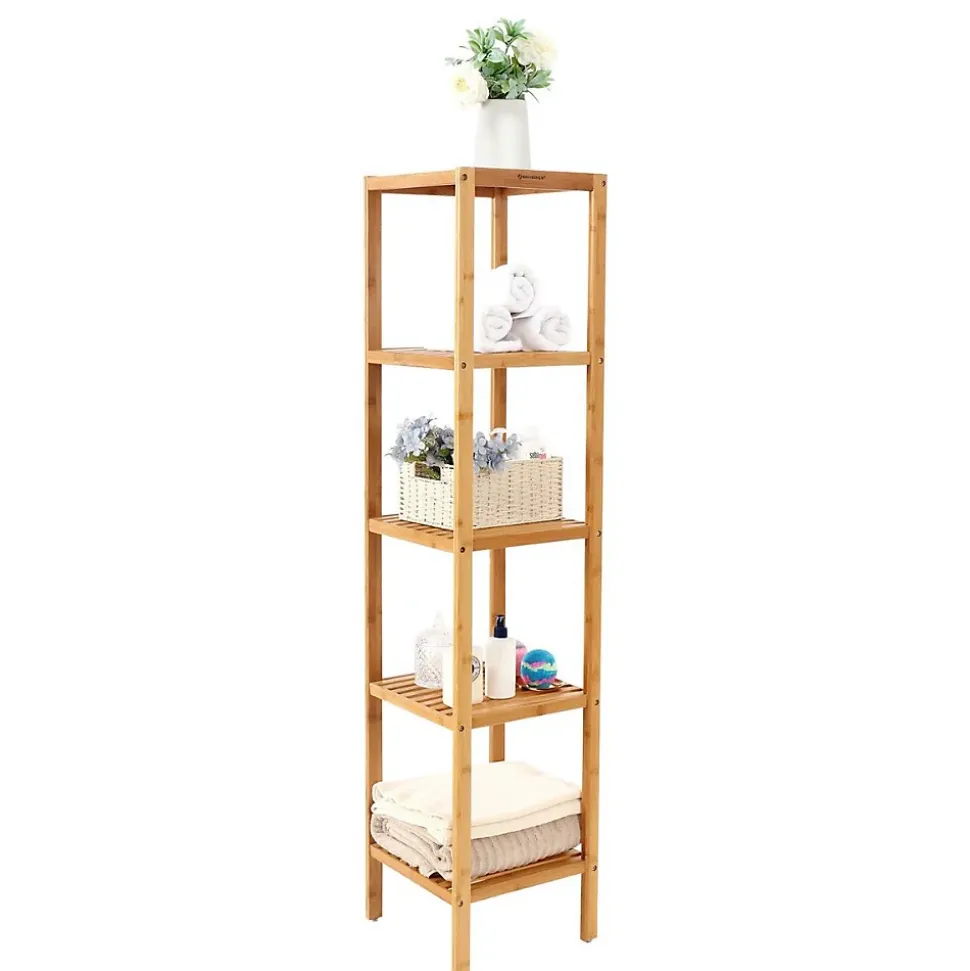 Etagère de salle de bain avec 5 tablettes - H146 cm