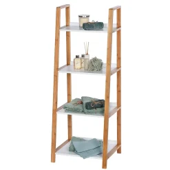 Etagère de salle de bain en bambou Finja - L. 43 x H. 112 cm
