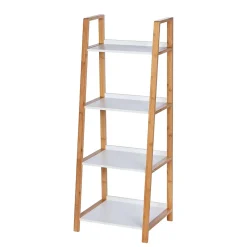 Etagère de salle de bain en bambou Finja - L. 43 x H. 112 cm
