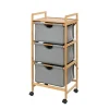 Etagère de salle de bain en bambou 3 Tiroirs - H. 96 cm