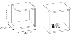 Etagère haut de salle de bain suspendue NOVA BLANC 27 x 28 cm
