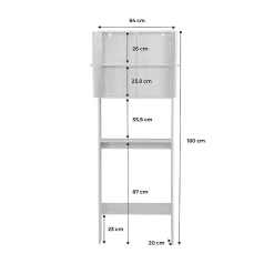 Etagère meuble WC décor bois et cannage Bohème 1 étagère 64 x 20 x 180 cm naturel