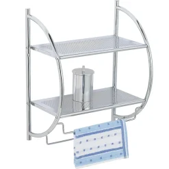 Etagère murale de salle de bain JANINE, en métal chromé