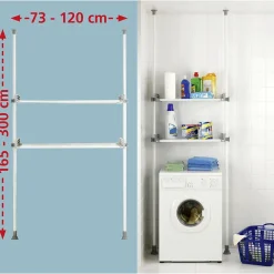 Etagère pour machine à laver et toilette - H. 165/300 cm