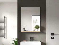Eteka - Miroir (L/H/P : 60x79x18 cm) en imitation blanc