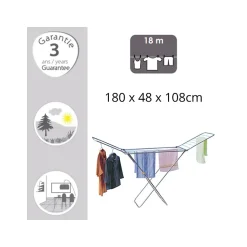Etendoir à linge à ailes 18M en Inox MSV