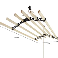 Etendoir à Linge Suspendu - Noir- 1.8m