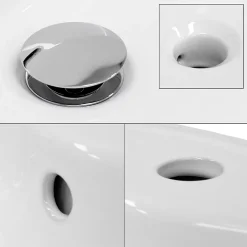 Evier ceramique vasque rond a poser moderne lave-mains salle de bain 455 mm