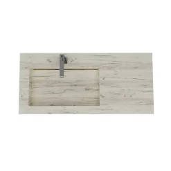 Evier Hpl Asymétrique Avec Lavabo À Gauche 100Cm Chêne Glacé
