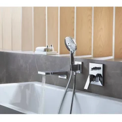 Façade mitigeur bain douche encastré 2 sorties HANSGROHE Metropol chromé