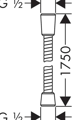 Flexible de douche 175 cm, chrome, Hansgrohe Senseoflex