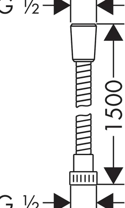 Flexible de douche Hansgrohe Metaflex 1m50