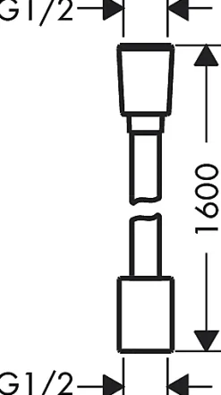 Flexible de douche 1,6m anti-torsion noir mat Hansgrohe DesignFlex