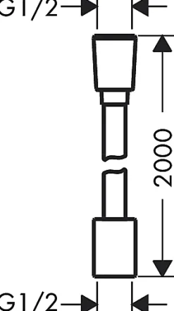 Flexible de douche 2m anti-torsion chrome Hansgrohe DesignFlex
