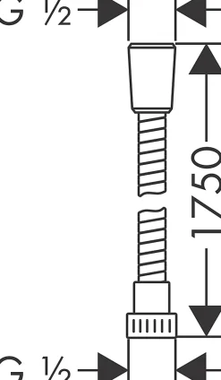 Flexible de douche 1.75m chrome Hansgrohe Metaflex