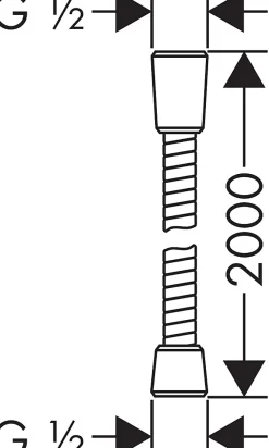 Flexible de douche 2m chrome Hansgrohe Sensoflex