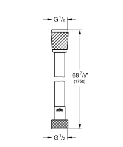 Flexible de douche VitalioFlex 1750 cm gris Grohe