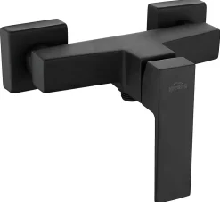 Forme Rectangle Robinet Douche Salle de Bains Laiton Noir Melangeur Ceramique