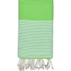 Fouta-serviette de plage nid d'abeille coton vert 100 x 200 cm