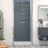 Fusion Porte de douche 100x195cm pivotante anticalcaire avec profilé chrome brillant (SATFUD100NIKA-SET)