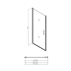 Fusion Porte de douche 100x195cm pivotante anticalcaire avec profilé chrome brillant (SATFUD100NIKA-SET)