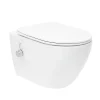 Fusion WC japonais suspendu sans bride, chasse d'eau Vortex + abattant SoftClose, blanc (SATFUS11BFC)