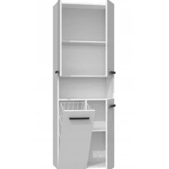 GLAZE - Armoire de salle de bain avec porte + panier - Style moderne - 174x60x30 cm - Colonne salle de bain