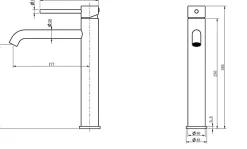 Grand mitigeur, robinet de lavabo pour salle de bain réhaussé rond design et moderne (Gris brossé) LuxuryBain