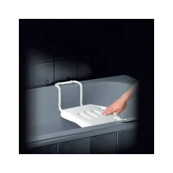 Grand siège télescopique de baignoire inoxydable Blanc Spirella