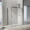 GRAND VERRE Cabine de douche avec porte coulissante 120x195 et paroi latérale 90x195 profilés chromés