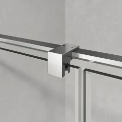 GRAND VERRE Cabine de douche 90x70 avec porte à charnières en verre 8mm profilés chromé aspect inox