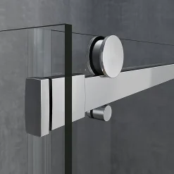 GRAND VERRE Cabine de douche style industriel avec porte coulissante 140 cm et paroi latérale 90 cm accessoires chromés