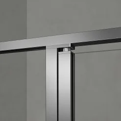 GRAND VERRE Cabine de douche 100x80 avec profilés en alu chromé à ouverture pivotante avec élément fixe