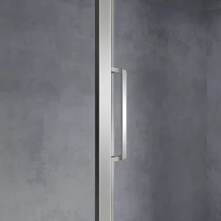 GRAND VERRE Cabine de douche d'angle 90x90 hauteur 185cm avec deux portes coulissantes profilés chromés